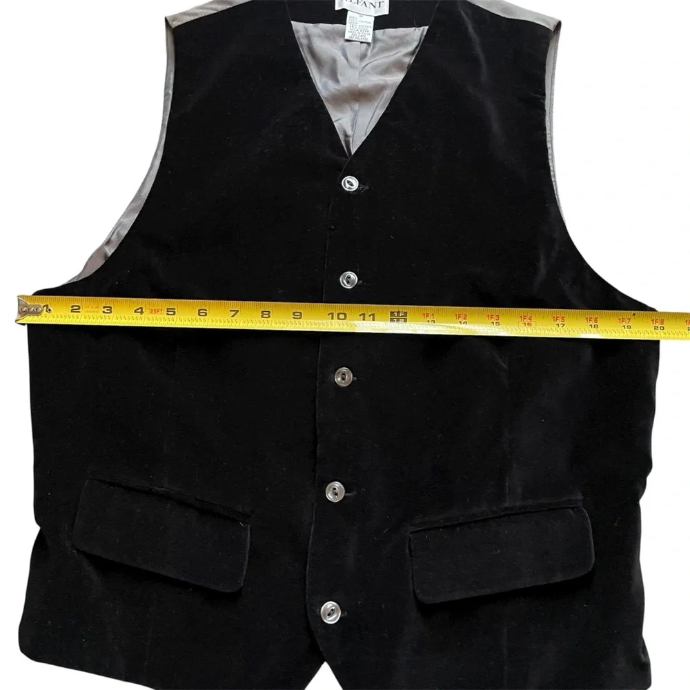Alfani Vintage Black Velvet Vest, M‎